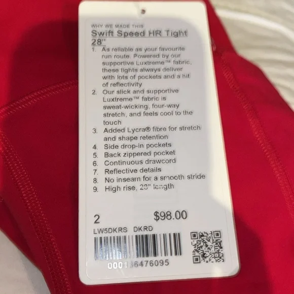NWT Lululemon Swift Speed HR Tight 28" Leggings - Picture 11 of 11